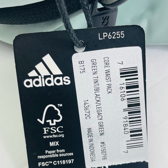 Adidas Core Waist Pack Sport Pouch bag Green/Black - Picture 7 of 10